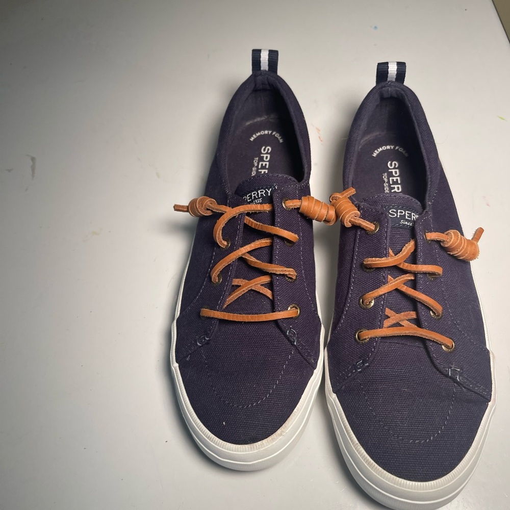 Sperry Blue and White Flats with Versatile Design